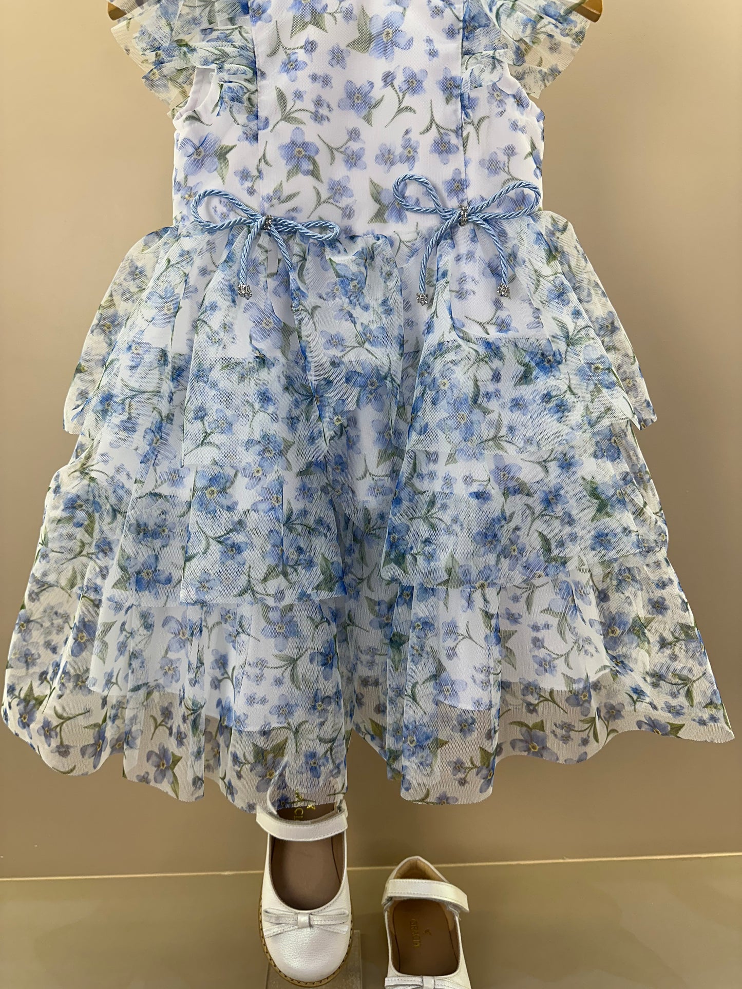 Vestido Infantil Festa Estampa Floral no Tule - Luluzinha