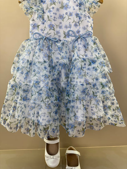 Vestido Infantil Festa Estampa Floral no Tule - Luluzinha