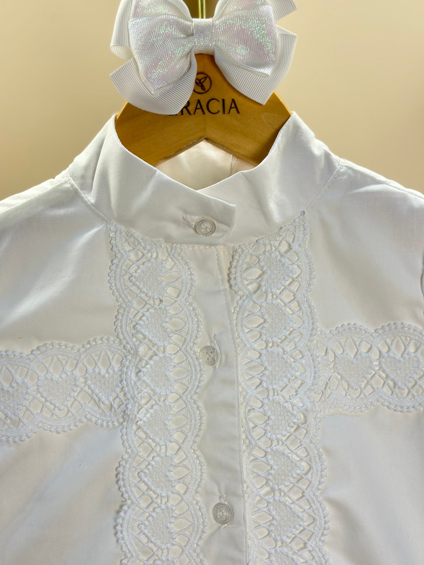 Vestido Infantil Jumper Algodão Detalhes Renda Barra Guipir Off White - Um Mais Um