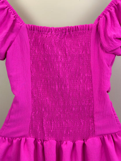 Vestido Teen Crepe Babados Pink - Two In
