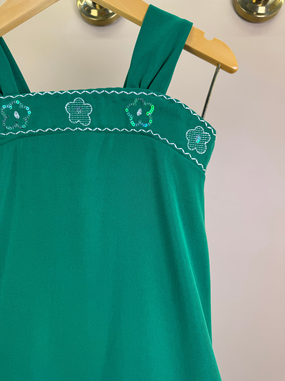 Vestido Infantil Trapézio Em Sarja Bordada - Mon Sucre