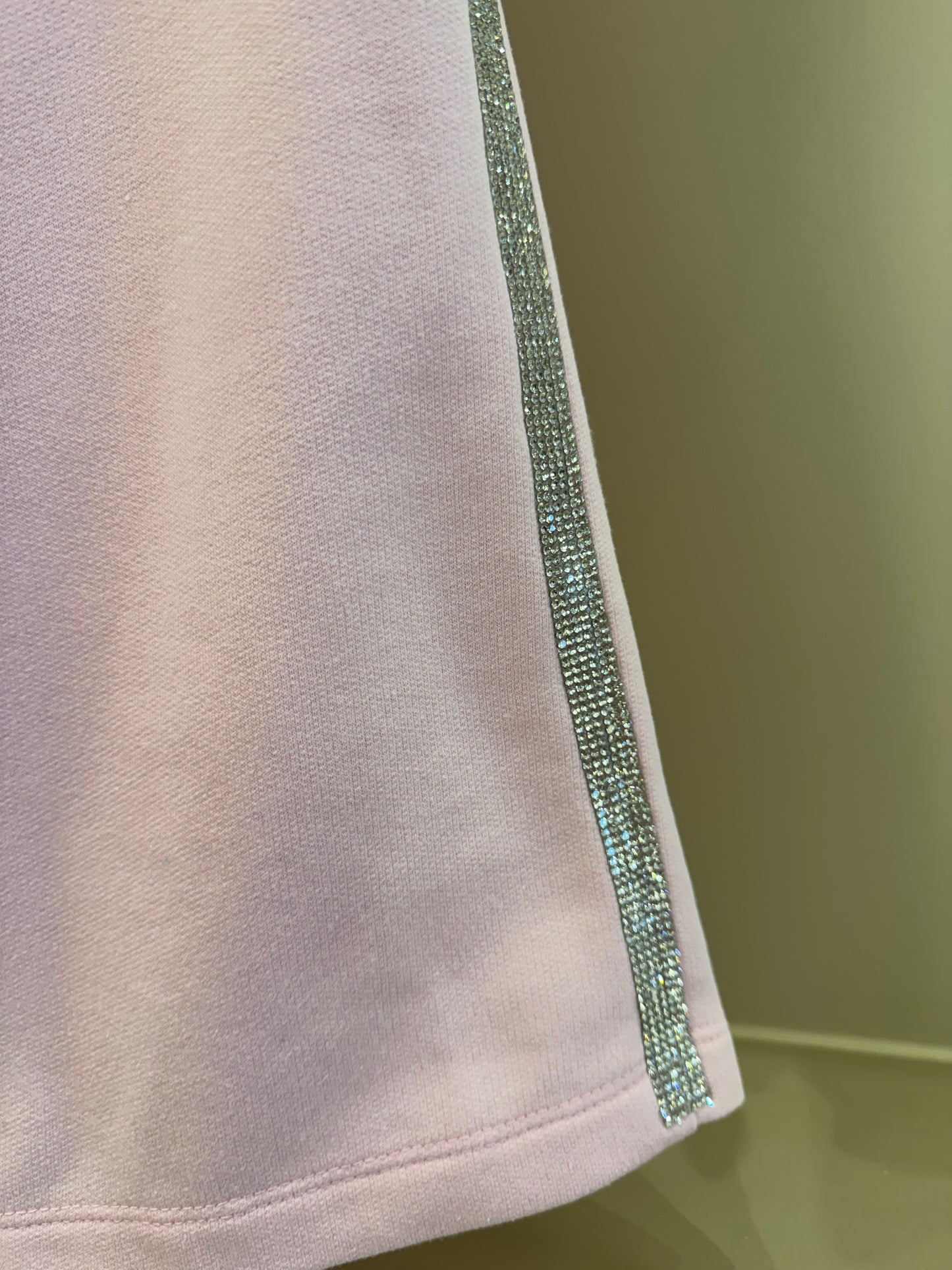 Conjunto Infantil Casaco Moletom Floral Babados e Calça Wide Leg Lateral Glitter Rosa - Luluzinha