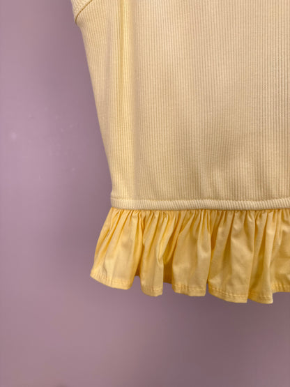 Blusa Teen Regata Com Babado Butter Cream - Authoria