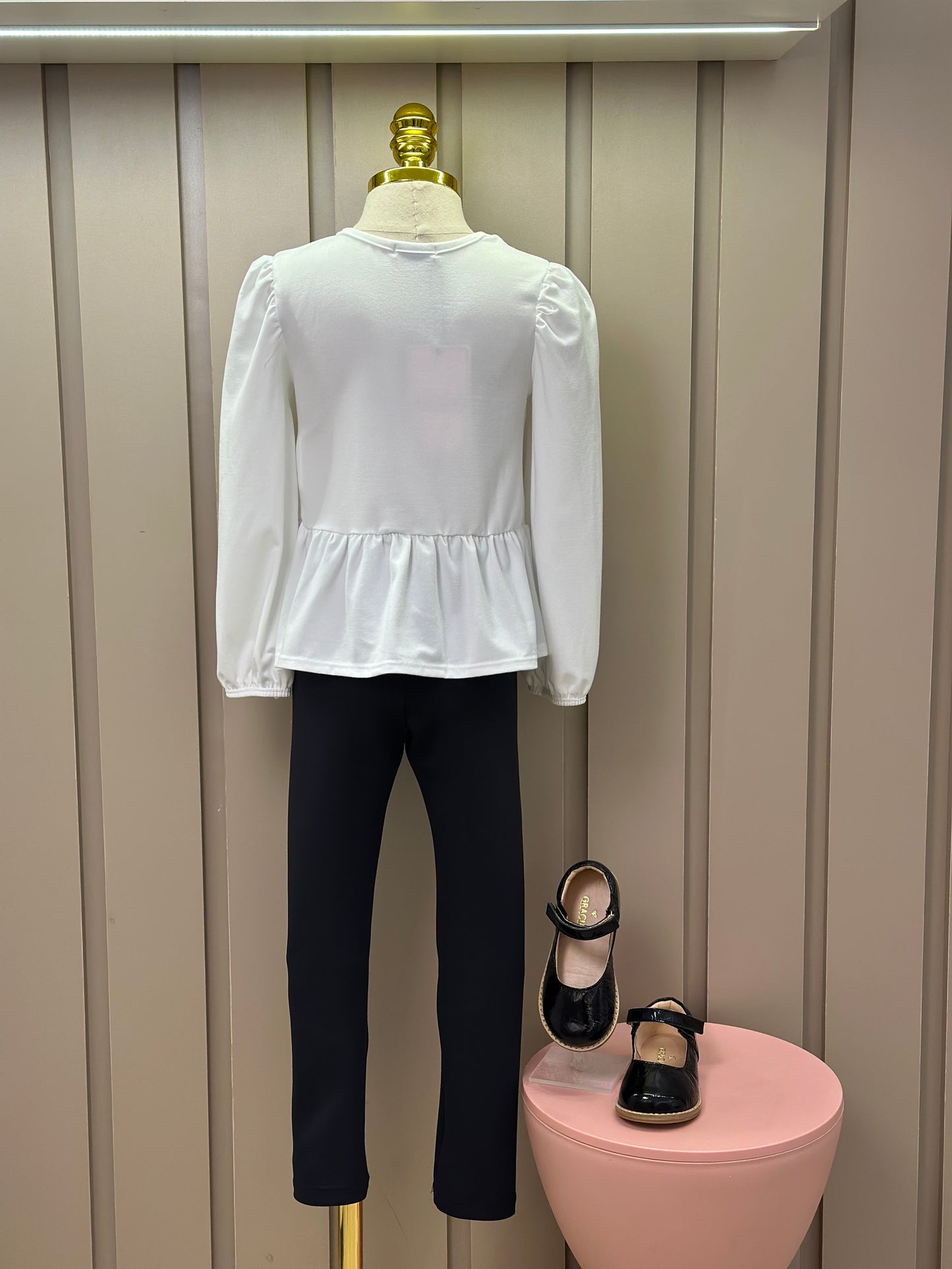 Conjunto Infantil Trio Blusa Comfy, Colete Tweed Molecotton e Legging Fly Tech Preta  - Infanti
