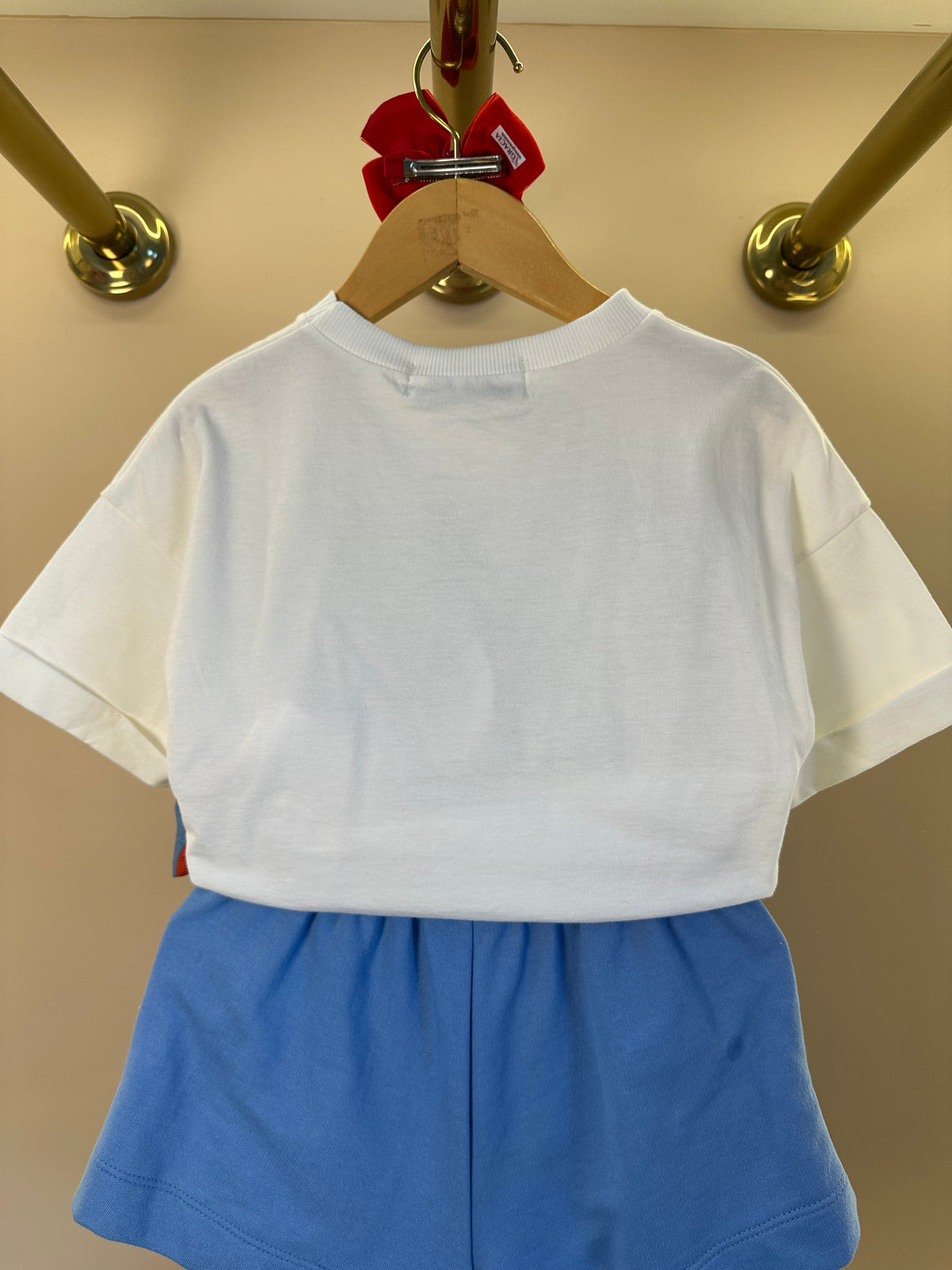 Conjunto Infantil Blusa Minnie Estampa Tomates e Saia Shorts Laço Bordado de Tomate - Animê