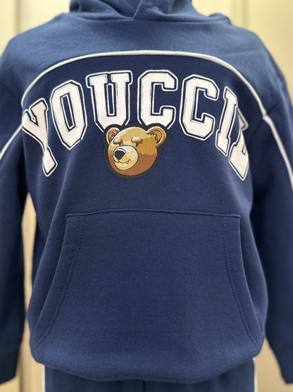 Conjunto Infantil Moletom YCC Ursinho Casaco e Calça Marinho - Youccie