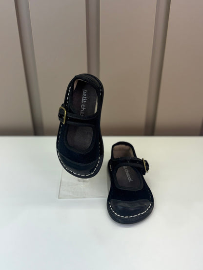 Sapato Espadrille Couro Veludo Petit Cheval