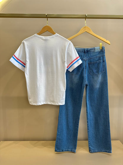 Conjunto Teen Camiseta Oversized e Calça Jeans - Two In
