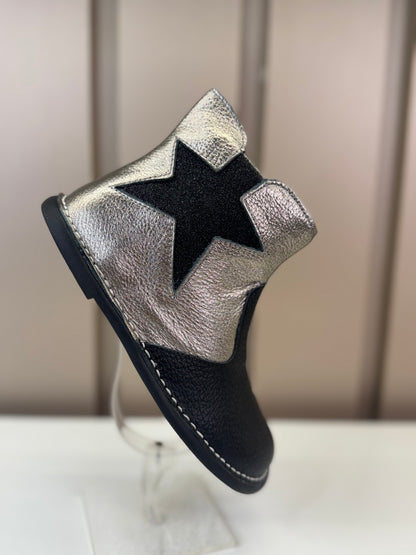 Bota Infantil Galáxia Preto e Metal - Petit Cheval