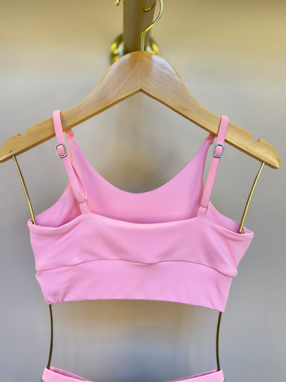 Conjunto Infantil Top Sara Ballet Rosa e Bermuda Sara Ballet Cinza - Siri Sport