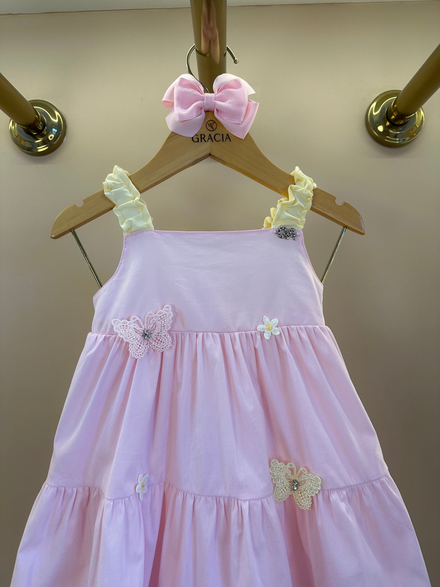 Vestido Infantil Borboletas e Rosas - Gabriela Aquarela
