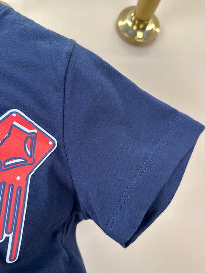 Conjunto Infantil Camiseta Johnny Jumpers Azul Marinho e Bermuda Molevisco Urban Flow Preto - Little Johnny