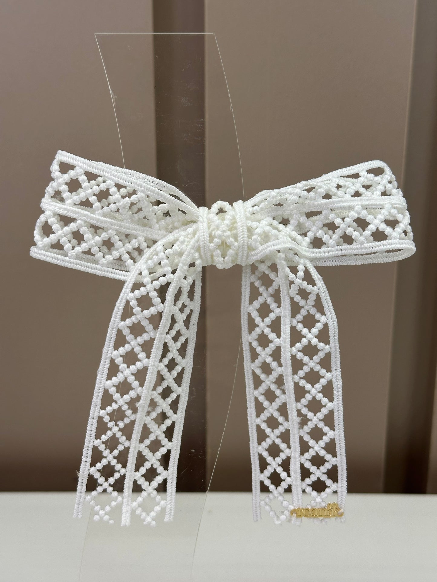Laço Infantil Rendado Off White Alice - Roana