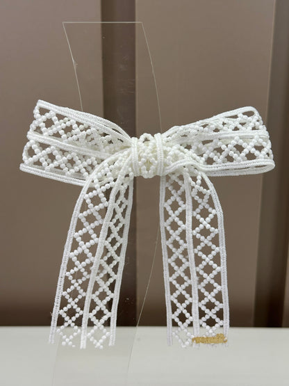 Laço Infantil Rendado Off White Alice - Roana