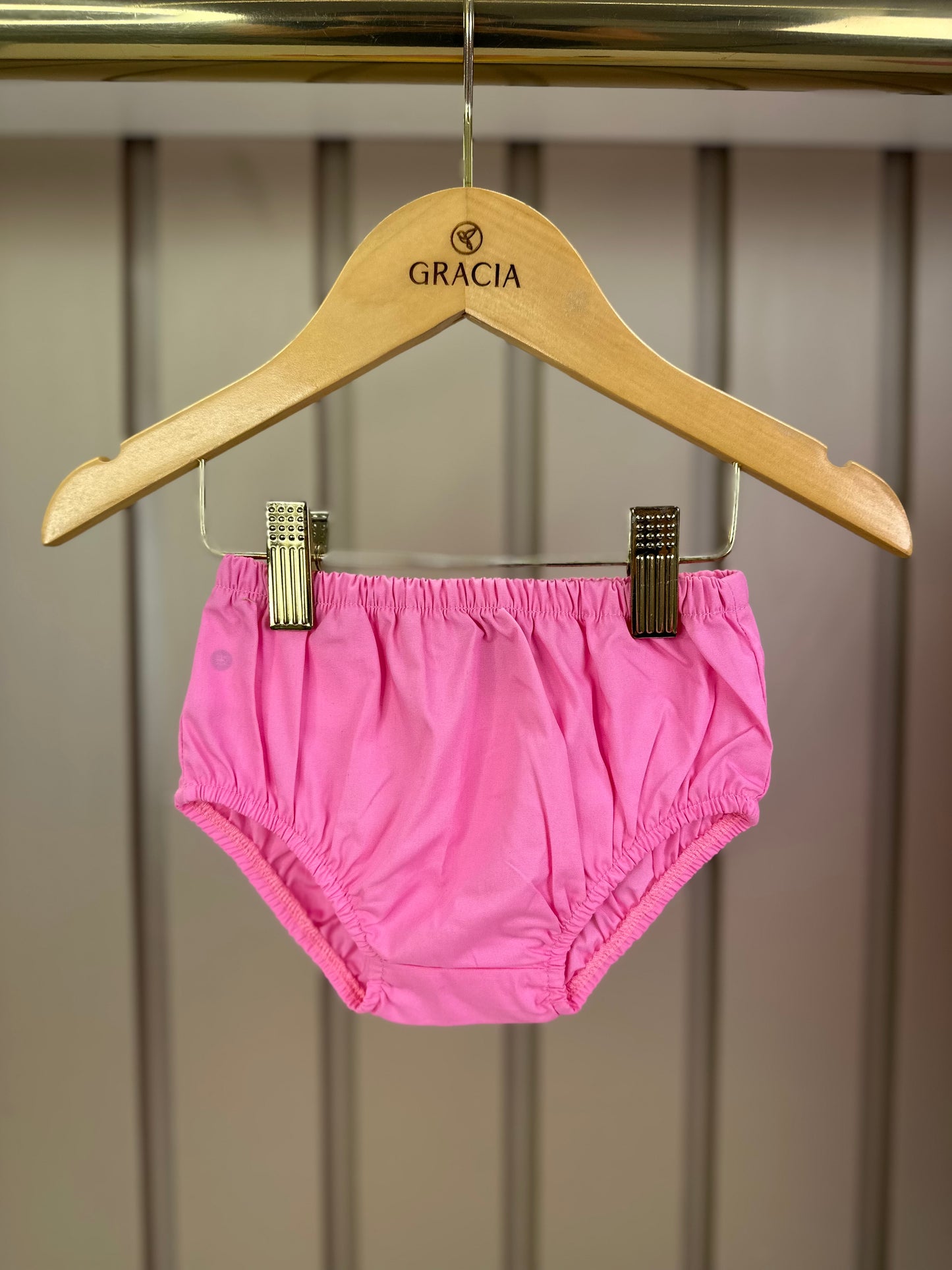 Vestido Bebê Algodão Com Calcinha E Gola Pregas Tricoline Pink - Um Mais Um