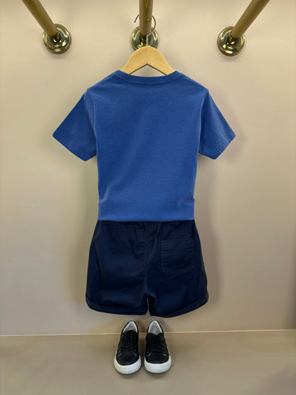 Camiseta Infantil Azul Royal Estampa Black - Dudes