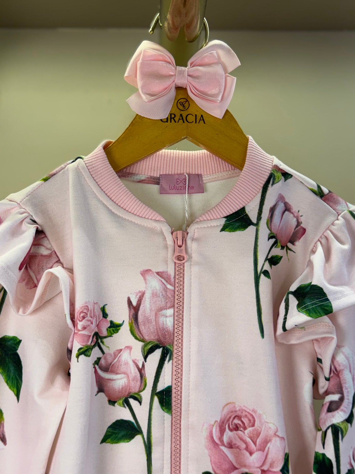 Casaco Infantil de Moletom Floral - Luluzinha
