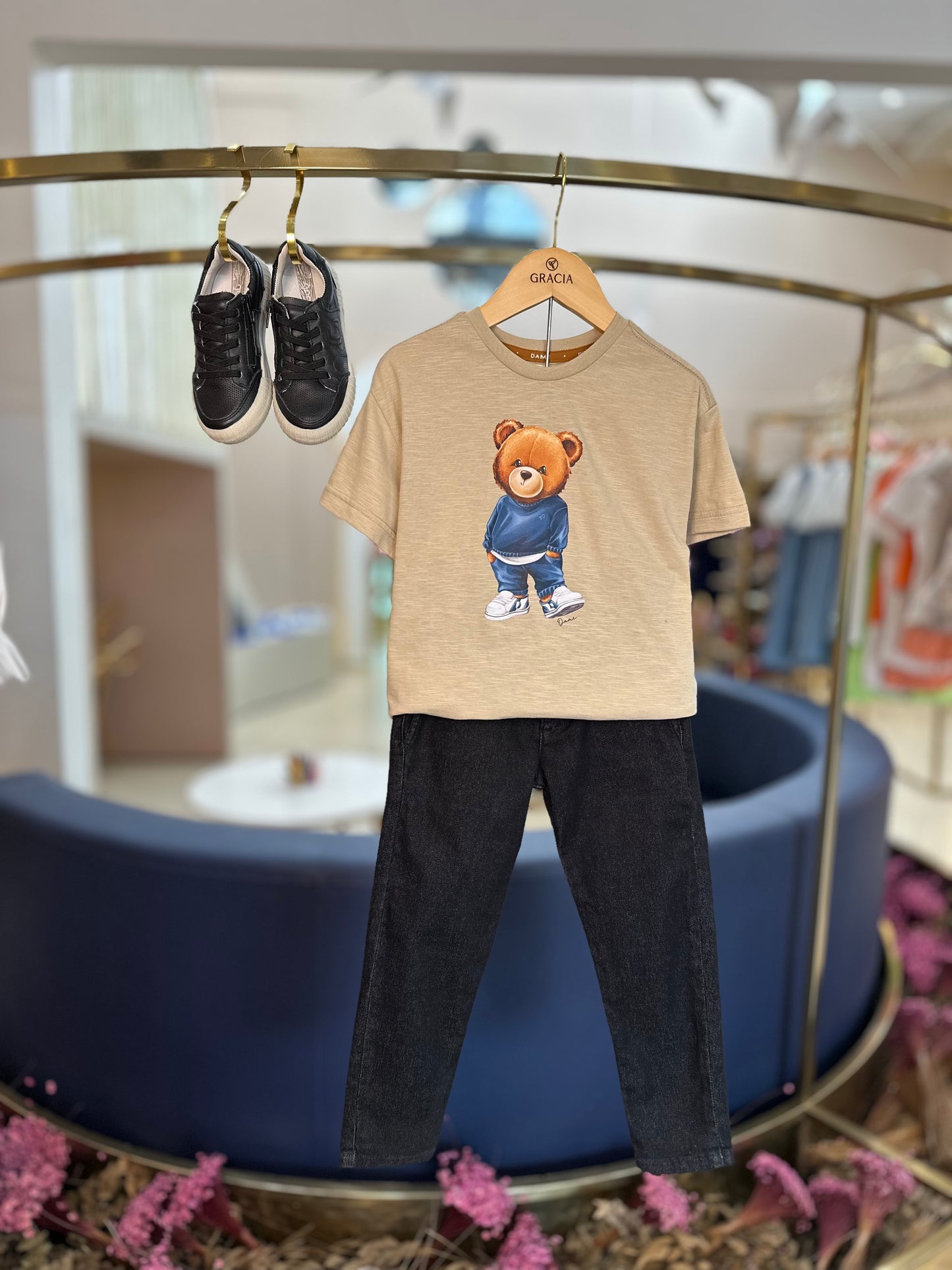 Calça Infantil Social Sarja Flex Preta - Dame