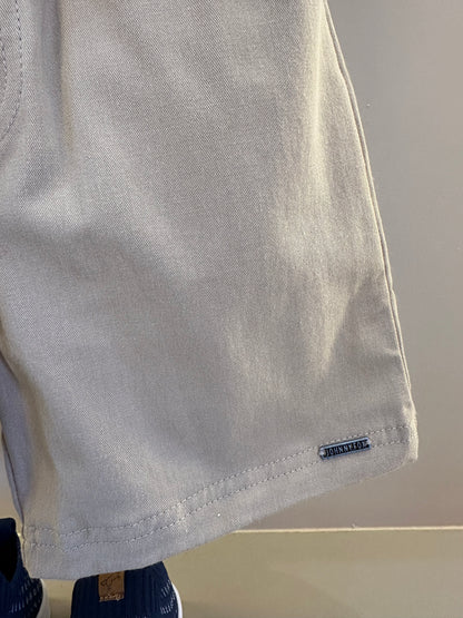 Conjunto Infantil Camiseta Calling e Bermuda Bege  - Little Johnny