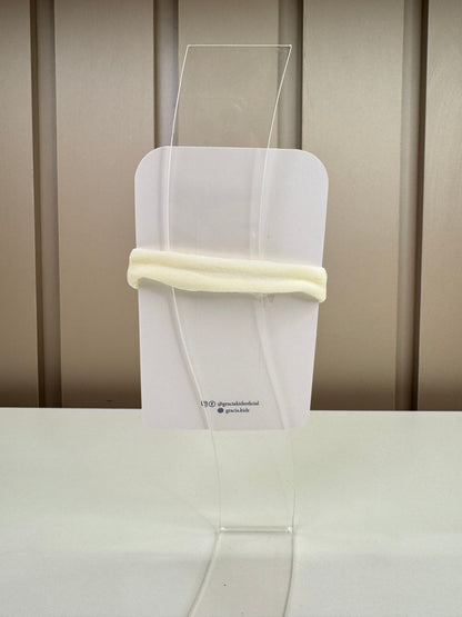 Faixinha Bebê  Laço Bordado Com Pérolas  Off White - Roana