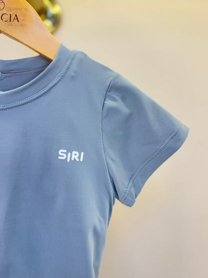 Conjunto Infantil Blusa Maria Cloud Ballet Cinza e Bermuda Sara Ballet Cinza - Siri Sport