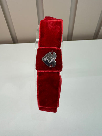 Arquinho Infantil Laço Triplo Veludo Vermelho - Pituchinhus