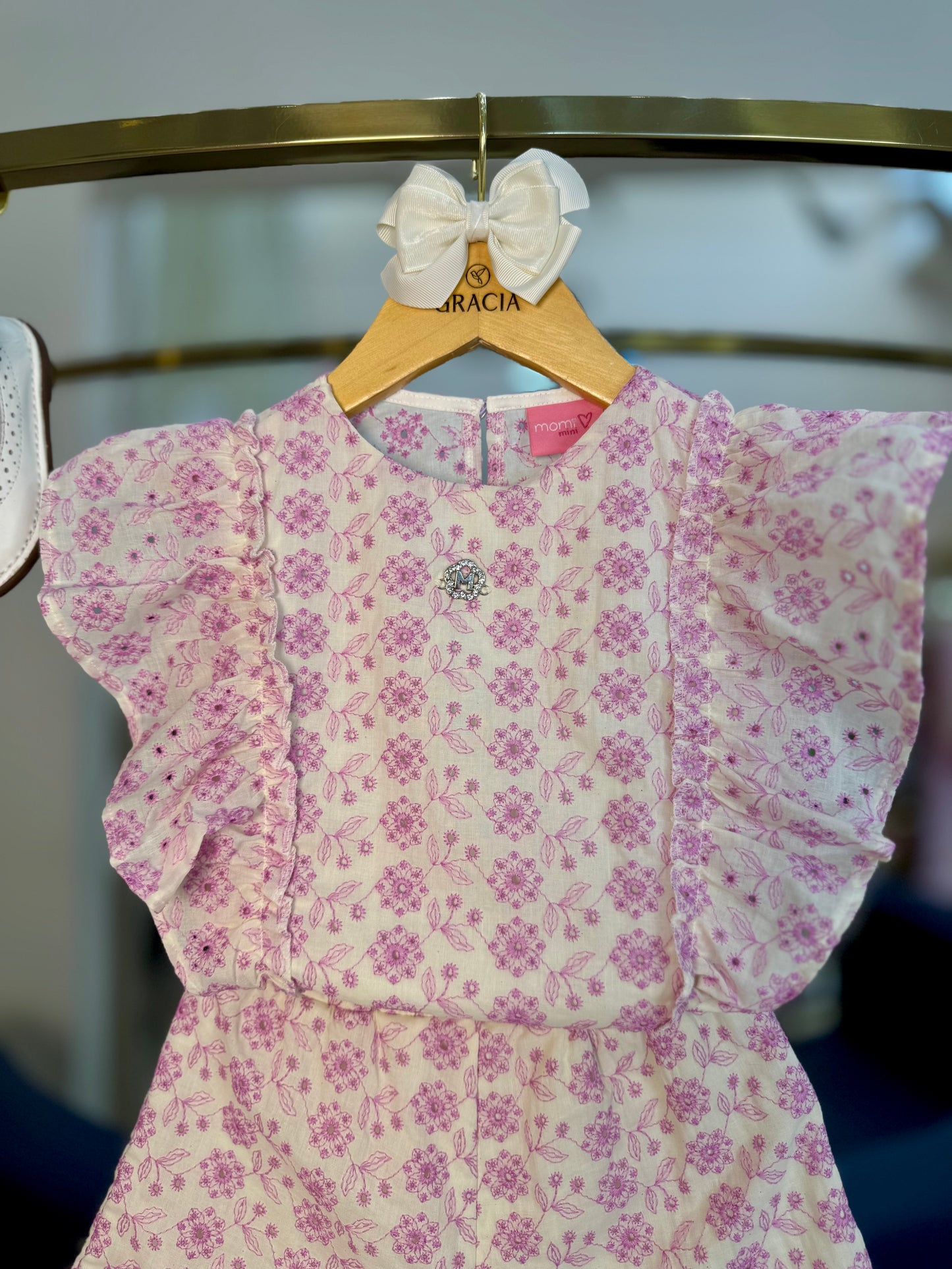 Conjunto Infantil Laise Flor Arabesco Lilás - Momi