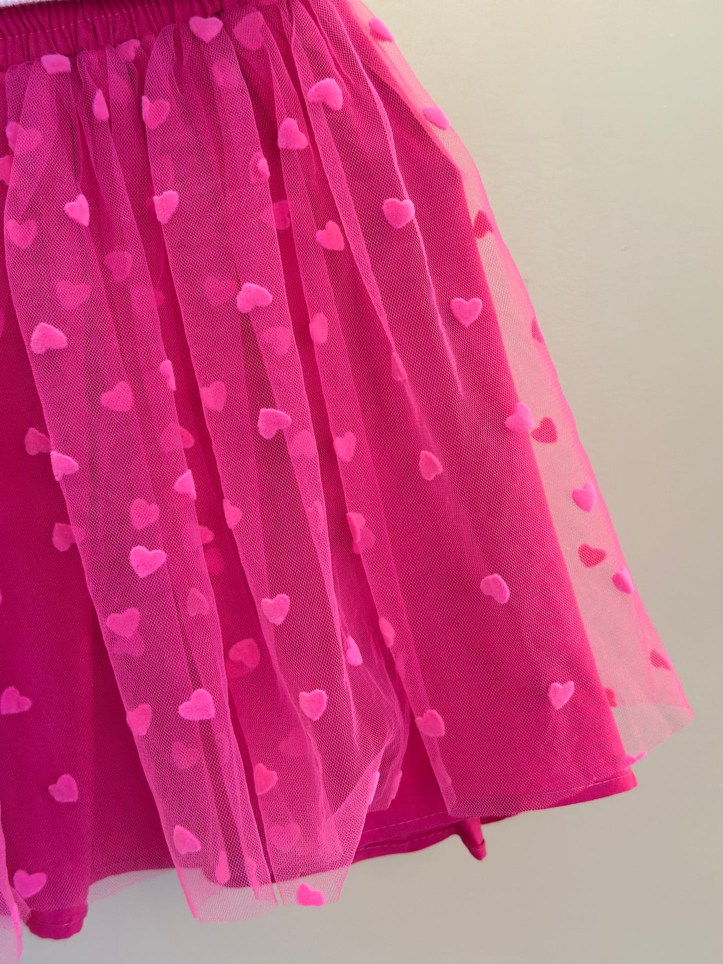 Conjunto Infantil Blusa Estampa Coração e Saia de Tule Corações - Mon Sucre