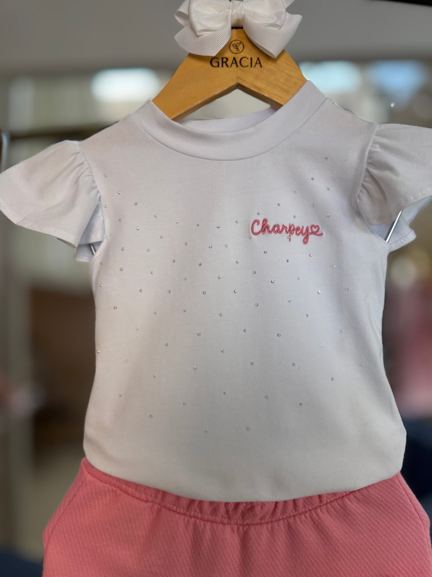 Conjunto Infantil Blusa e Shorts-saia Moletom Rosa - Charpey