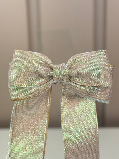 Laço Infantil Special Alongado Organza Sobreposta Dourado Tam. G - Gracia