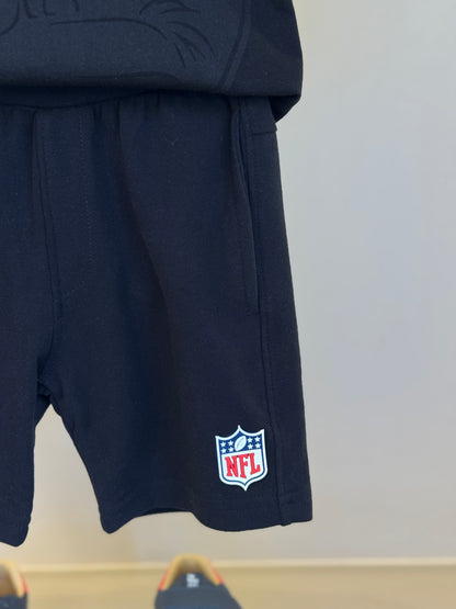 Conjunto Infantil Camiseta Algodão Jogador NFL e Bermuda Futebol NFL Preta - Dame