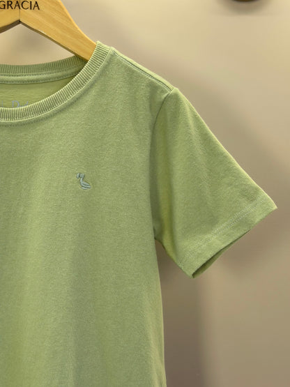 Camiseta Infantil Básica Algodão MC Verde - Dudes