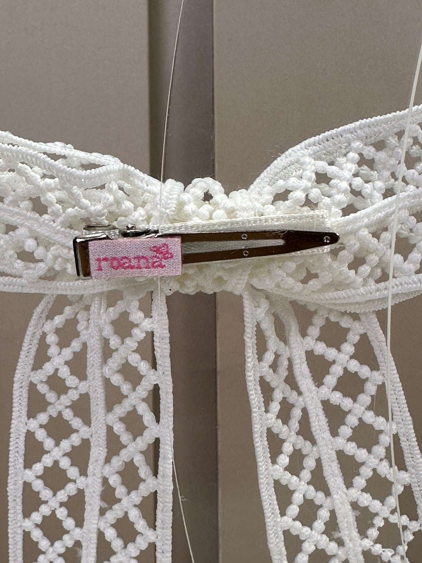 Laço Infantil Rendado Off White Alice - Roana