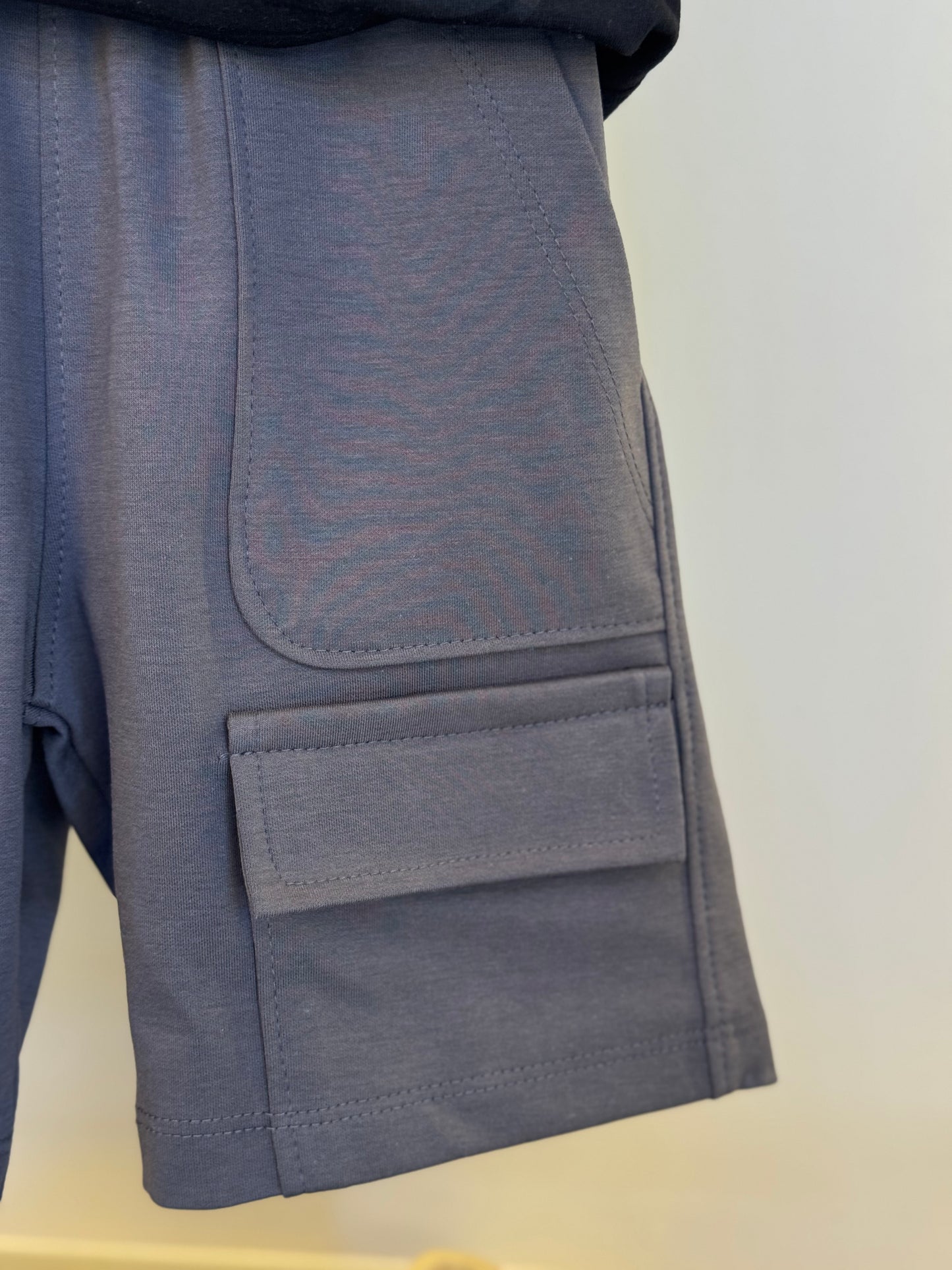 Conjunto Infantil Camiseta Algodão Jogador NFL e Bermuda Suedine Algodão Bolsos Grafite - Dame