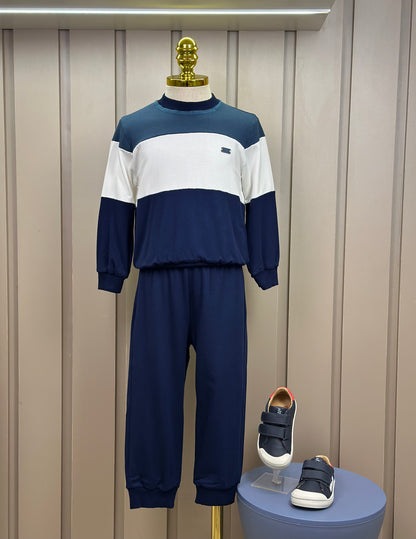 Conjunto Infantil Moletinho Viscose Blusa Recortes e Calça Lisa - Beabá