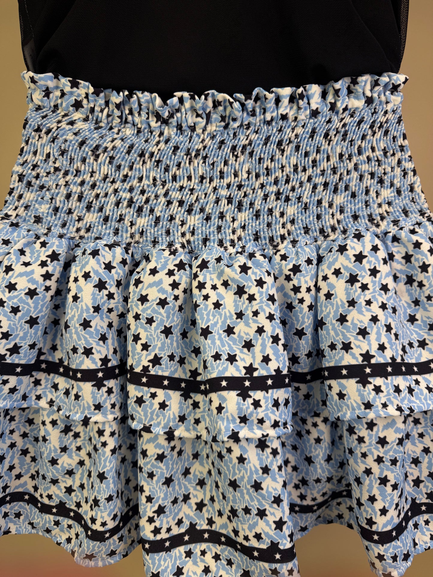Conjunto Teen Blusa Tule e Saia-shorts Babados no Crepe Estrelas - Two In