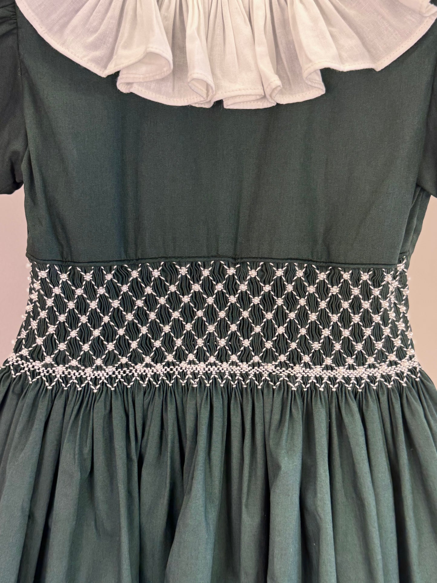Vestido Infantil Clássico Algodão Amelie Verde - Gracia