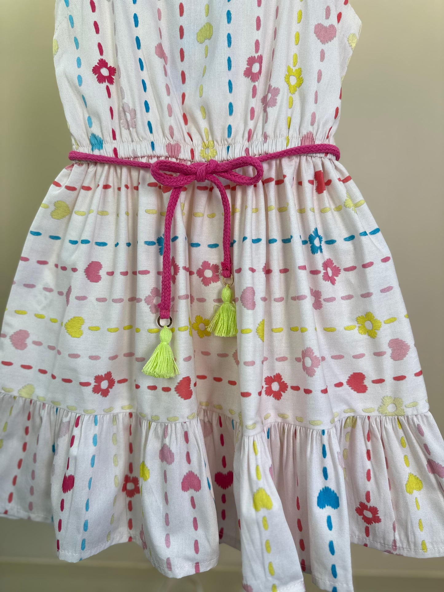 Vestido Infantil Algodão Estampado Cintinho - Beabá