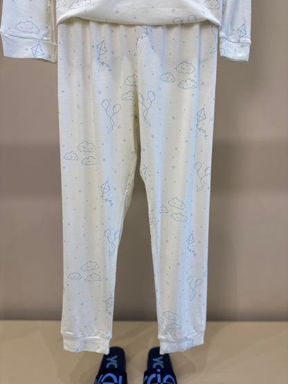 Pijama Infantil Comfy Blusa ML e Calça Sky Off White - Conforteca