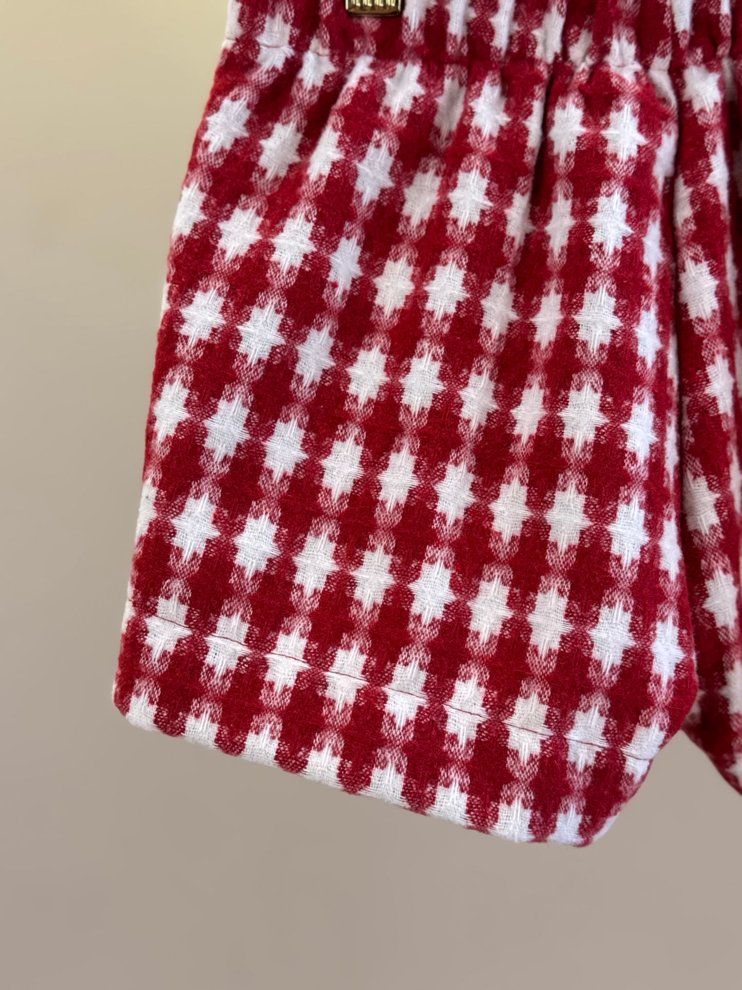Shorts-saia Infantil Conceito Tweed Xadrez Vermelho - Animê
