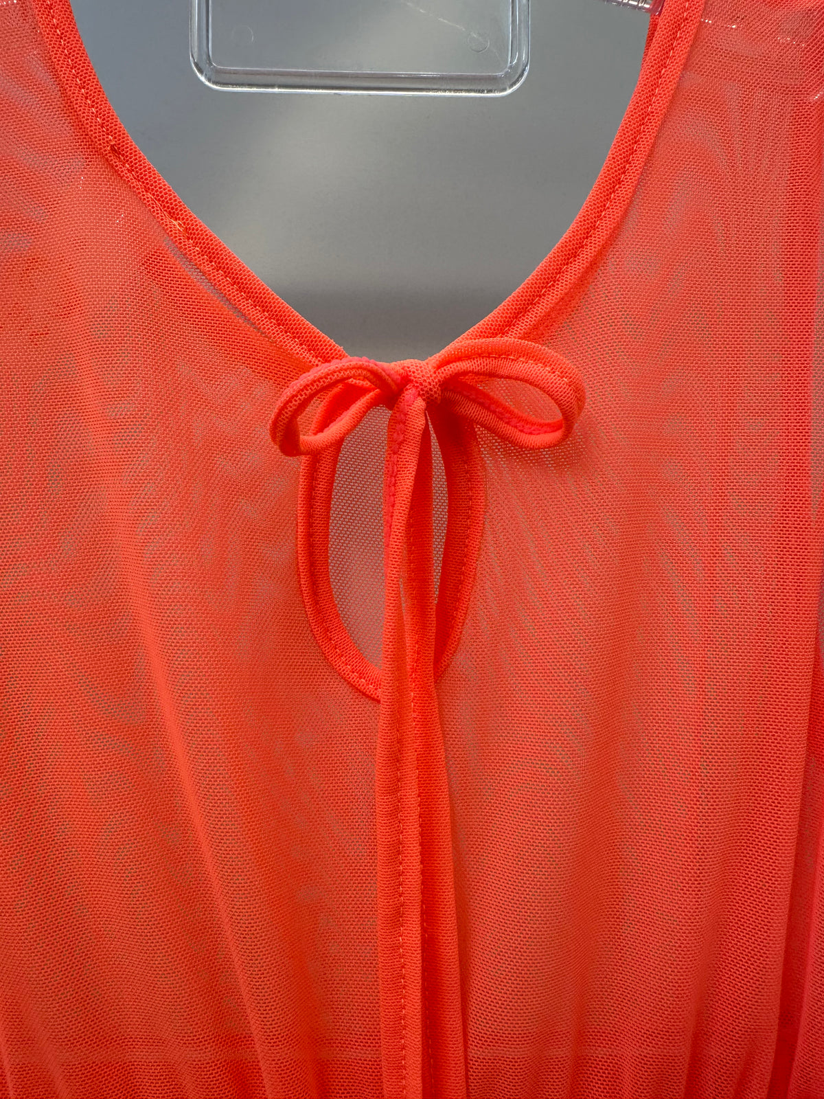 Vestido Infantil Tule Larissa Laranja Fluor - Siri Kids