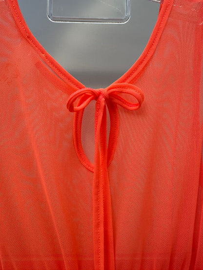 Vestido Infantil Tule Larissa Laranja Fluor - Siri Kids