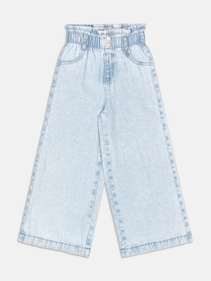 Conjunto Infantil Blusa Bordado Inglês e Calça Jeans Cós Clochard - Momi