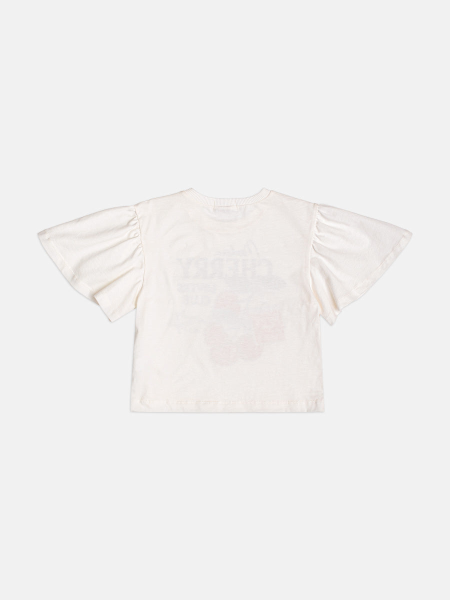 Conjunto Infantil Blusa Cherry e Shorts Saia Laço Lateral - Momi