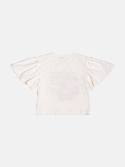 Conjunto Infantil Blusa Cherry e Shorts Saia Laço Lateral - Momi