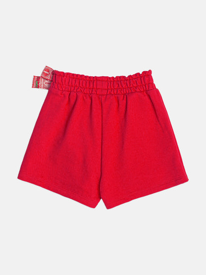 Conjunto Infantil Blusa Cherry e Shorts Saia Laço Lateral - Momi