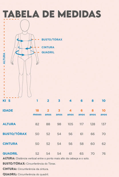 Conjunto Infantil Blusa Algodão Mangas Balonê e Short Evasê Sarja - Beabá