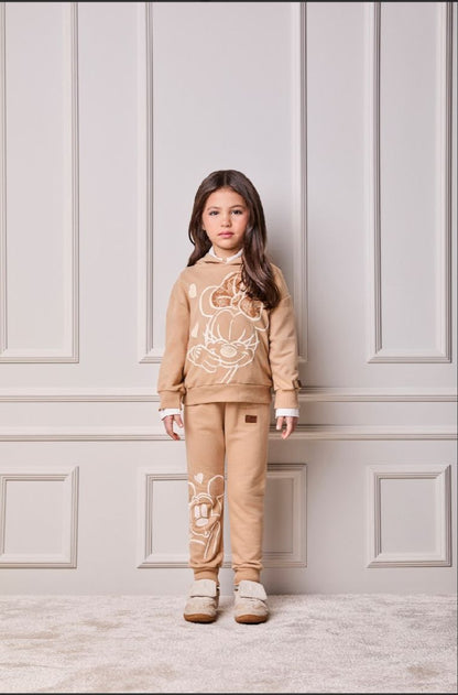 Conjunto Infantil Blusa de Moletom Minnie Laço Paisley e Calça de Moletom Minnie - Animê