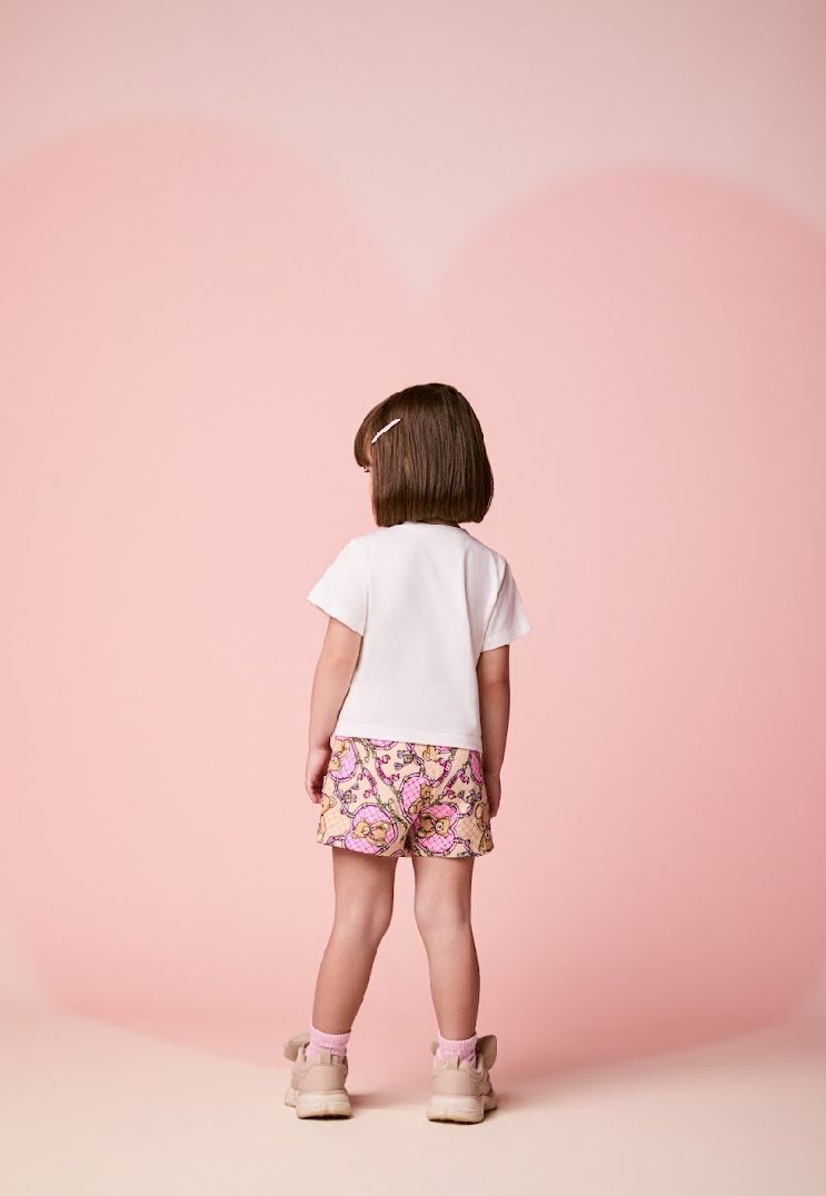 Conjunto Infantil Blusa de Ursinha com Strass e Shorts Ursinhas - Momi