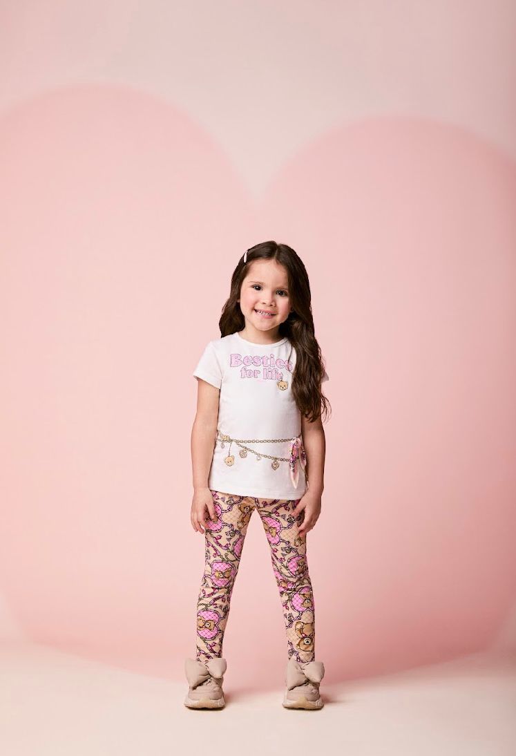 Conjunto Infantil Blusa Besties for Life e Calça Legging Ursinhas - Momi